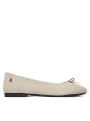 Tommy Hilfiger Baleriny Toe Cap Suede Ballerina FW0FW08909 Beżowy. Brązowe baleriny TOMMY HILFIGER, bez wzorów, ze skóry, bez obcasa. Za 439.99 zł.
