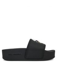 KARL LAGERFELD Klapki Kondo Maxi KL80805A Czarny. Czarne klapki KARL LAGERFELD, bez wzorów, z tworzywa sztucznego, bez obcasa. Za 309.99 zł.