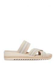 Go Soft Klapki CEO-R25AW01006 Beżowy. Brązowe klapki GO SOFT, bez wzorów, z materiału, bez obcasa. Za 119.99 zł.