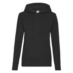 Bluza Damska Z Kapturem. Czarne bluzy FRUIT OF THE LOOM, xl, bez wzorów, z kapturem. Za 98.99 zł.