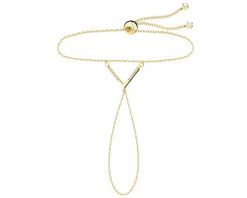 Złota bransoletka na palec z cyrkoniami. Żółte bransoletki Apart, z cyrkonią, złote. Za 1,359.00 zł.