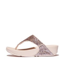 Sandały damskie FitFlop Lulu Multi-Tonal Glitter Toe-Post. Czerwone sandały FIT FLOP, bez wzorów, bez obcasa, bez zapięcia. Za 403.00 zł.