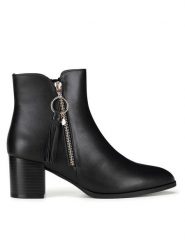 MEXX Botki MX/006C-WYL Czarny. Czarne botki Mexx, bez wzorów, ze skóry, bez obcasa, na słupku, bez zapięcia. Za 369.99 zł.