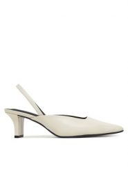 Calvin Klein Sandały Heel Mule Pump 50 - Lth HW0HW02551 Beżowy. Brązowe sandały Calvin Klein, bez wzorów, ze skóry, bez obcasa, na słupku, bez zapięcia. Za 509.99 zł.