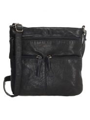 HIDE & STITCHES Skórzana torebka w kolorze czarnym - 20 x 22 x 3 cm rozmiar: onesize. Czarne torby na ramię HIDE & STITCHES, bez wzorów, z materiału, na ramię, bez dodatków. Za 208.99 zł.