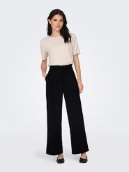 JDY Spodnie w kolorze czarnym rozmiar: XL/L32. Czarne spodnie materiałowe JDY, l, bez wzorów, z materiału, z podwyższonym stanem. Za 78.66 zł.