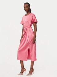 Rinascimento Sukienka koktajlowa CFC0127457003 Różowy Regular Fit. Czerwone sukienki Rinascimento, m, bez wzorów, z syntetyku, wizytowe, bez kołnierzyka, bez ramiączek. Za 449.99 zł.