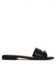 Guess Japonki FLJTBT ELE19 Czarny. Czarne klapki Guess, z aplikacjami, ze skóry, bez obcasa. Za 499.99 zł.