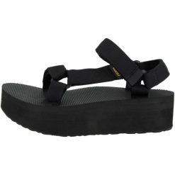 Sandały Teva Model W Flatform Univers Kolor Czarny. Czarne sandały Teva, bez wzorów, z materiału, bez obcasa, bez zapięcia. Za 292.65 zł.