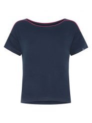 Naturana Koszulka w kolorze granatowym rozmiar: XS. Niebieskie bluzki Naturana, xs, bez wzorów, bez kołnierzyka, bez ramiączek. Za 65.99 zł.