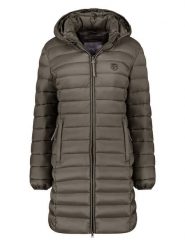 Geographical Norway Płaszcz pikowany "Atikotal" w kolorze khaki rozmiar: S. Brązowe płaszcze Geographical Norway, s, bez wzorów, bez kaptura. Za 156.61 zł.