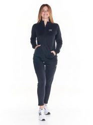 Bluza miękka z pełny zamek błyskawiczny na co dzień. Czarne bluzy LEONE 1947 APPAREL, s, bez wzorów, z dresówki, bez kaptura. Za 105.21 zł.