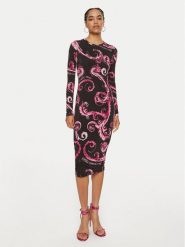 Versace Jeans Couture Sukienka codzienna 77HAO9B0 JS358 Różowy Slim Fit. Czerwone sukienki Versace Jeans Couture, na co dzień, bez wzorów, z jeansu, bez kołnierzyka, bez ramiączek, proste. Za 719.99 zł.