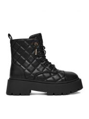 Nine West Trzewiki CEO-INAS-01 Czarny. Czarne botki Nine West, bez wzorów, z materiału, bez obcasa, na płaskiej podeszwie, bez zapięcia. Za 299.99 zł.