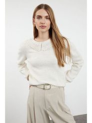 Trendyol Sweter w kolorze białym rozmiar: S. Białe swetry Trendyol, s, bez wzorów, bez ramiączek. Za 118.01 zł.