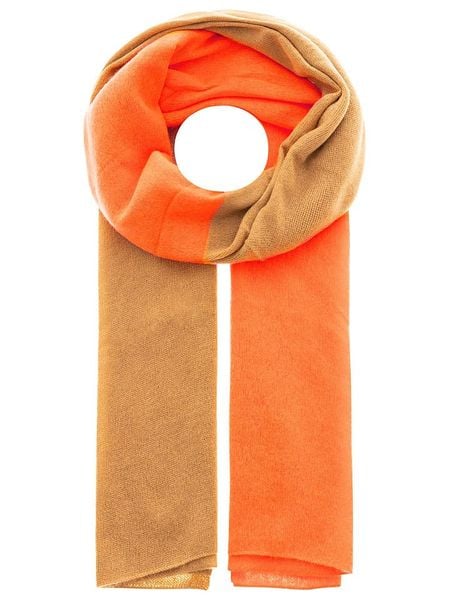 Zwillingsherz Kaszmirowy szal w kolorze jasnobrązowo-pomarańczowym rozmiar: onesize. Brązowe szaliki Zwillingsherz, bez wzorów, z kaszmiru. Za 277.36 zł.