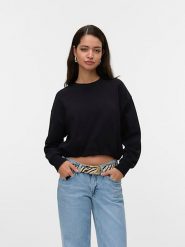 Vero Moda Bluza w kolorze czarnym rozmiar: L. Czarne bluzy Vero Moda, l, bez wzorów, z bawełny, bez kaptura. Za 88.45 zł.