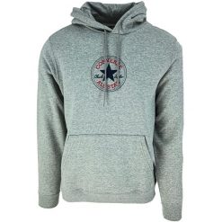 Bluza z kapturem Converse Go To Chuck Taylor Patch Brushed Back Fleece. Szare bluzy Converse, xs, bez wzorów, z bawełny, z kapturem. Za 290.00 zł.