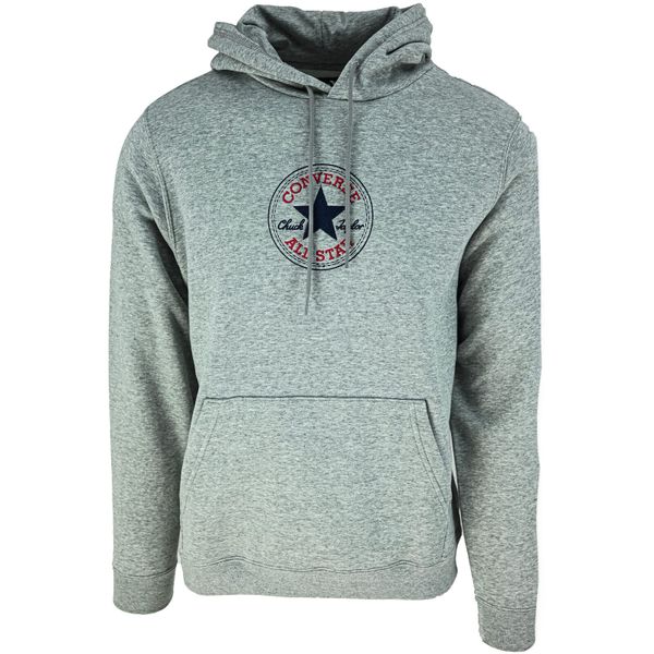 Bluza z kapturem Converse Go To Chuck Taylor Patch Brushed Back Fleece. Szare bluzy Converse, xs, bez wzorów, z bawełny, z kapturem. Za 290.00 zł.