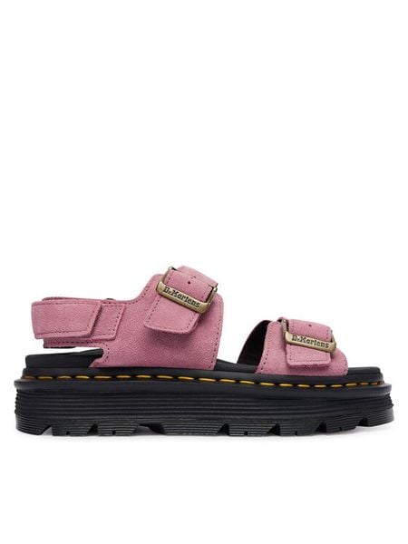 Dr. Martens Sandały Zebzag DM42689650 Różowy. Czerwone sandały Dr. Martens, bez wzorów, ze skóry, bez obcasa, na płaskiej podeszwie, bez zapięcia. Za 528.99 zł.