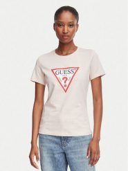 Guess T-Shirt W1YI1B I3Z14 Różowy jasny Regular Fit. Czerwone t-shirty Guess, xxl, z aplikacjami, z bawełny, bez kołnierzyka, bez ramiączek. Za 154.99 zł.