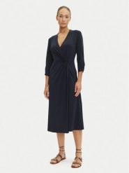 Tatuum Sukienka codzienna Linda T2506.195 Granatowy Regular Fit. Niebieskie sukienki Tatuum, na co dzień, s, bez wzorów, z bawełny, bez kołnierzyka, bez ramiączek, proste. Za 165.99 zł.