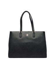Tommy Hilfiger Torebka Th Daily Tote Mono AW0AW18417 Czarny. Czarne shopper TOMMY HILFIGER, bez wzorów, ze skóry, bez dodatków. Za 699.99 zł.