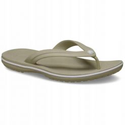 Japonki Dla Dorosłych Crocs Crocband Flip. Białe klapki Crocs, bez wzorów, z materiału, bez obcasa. Za 169.99 zł.