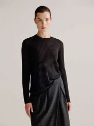 Josephine & Co Sweter "Lili" w kolorze ciemnobrązowym rozmiar: XL. Brązowe swetry Josephine & Co, xl, bez wzorów, prążkowane, bez ramiączek. Za 152.99 zł.