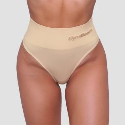 Figi damskie brazylijskie bezszwowe beżowe 2Pack. Brązowe figi GYMBEAM, s, bez wzorów, z elastanu. Za 55.90 zł.