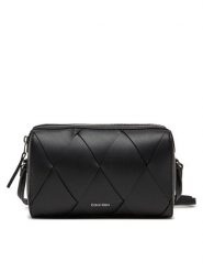 Calvin Klein Torebka Ck Woven Camera Bag K60K613002 Czarny. Czarne listonoszki Calvin Klein, bez wzorów, ze skóry, bez dodatków. Za 339.99 zł.