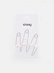 Pierścionki 4 pack - srebrny. Szare pierścionki Sinsay, srebrne. Za 7.00 zł.