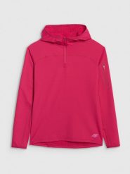 4F Bluza trekkingowa regular szybkoschnąca damska - różowa XS. Czerwone bluzy sportowe 4f, xs, bez wzorów, bez kaptura. Za 229.99 zł.
