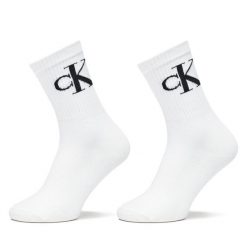 Skarpety długie Calvin Klein Jeans. Białe skarpety Calvin Klein Jeans, bez wzorów, z jeansu. Za 59.99 zł.