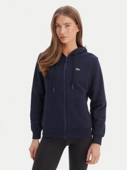 Lacoste Bluza SF5256 Granatowy Regular Fit. Niebieskie bluzy Lacoste, bez wzorów, z bawełny, bez kaptura. Za 639.99 zł.