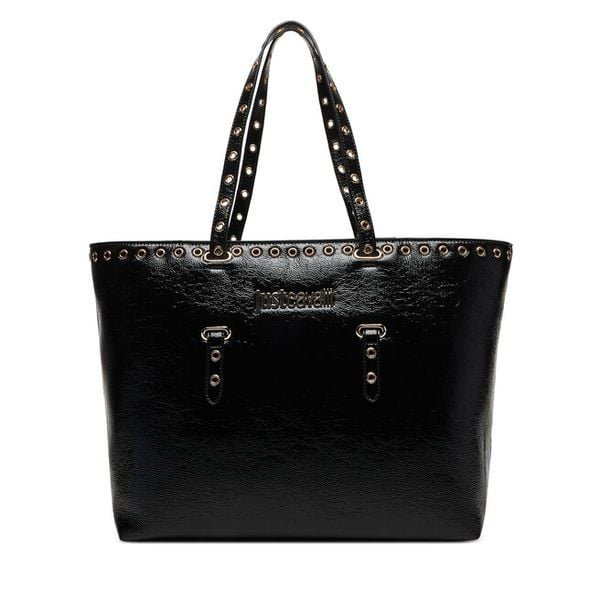Torebka Just Cavalli. Czarne shopper Just Cavalli, bez wzorów, bez dodatków. Za 409.99 zł.