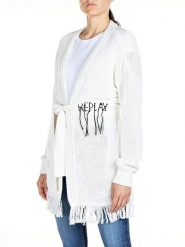 Replay Kardigan w kolorze białym rozmiar: S. Białe kardigany Replay, s, bez wzorów, z bawełny. Za 318.37 zł.