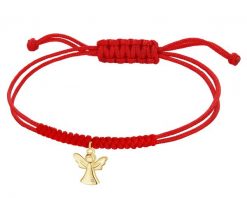 Bransoletka z elementami żółtego złota i diamentem - aniołek - 0,003 ct - próba 375. Żółte bransoletki Apart, z diamentem, złote. Za 729.00 zł.