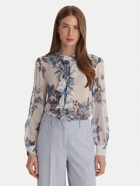 Marella Koszula Canapa 2613111151 Błękitny Relaxed Fit. Niebieskie koszule Marella, bez wzorów, z wiskozy, bez kołnierzyka, bez ramiączek. Za 428.99 zł.