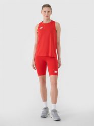4F Legginsy kolarki treningowe damskie - czerwone S. Czerwone legginsy 4f, s, bez wzorów, z dzianiny. Za 109.99 zł.