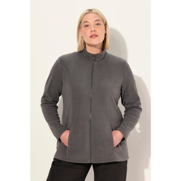 Damskie Bluza polarowa system modułowy do wpinania z recyklingu. Szare bluzy Ulla Popken, plus size, bez wzorów, z materiału, bez kaptura. Za 195.99 zł.