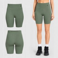LEGGINSY DAMSKIE 4F KRÓTKIE KOLARKI SZYBKOSCHNĄCE PRZED KOLANO KOLOR ZIELONY. Zielone legginsy 4f, l, bez wzorów, z materiału, krótkie. Za 129.99 zł.