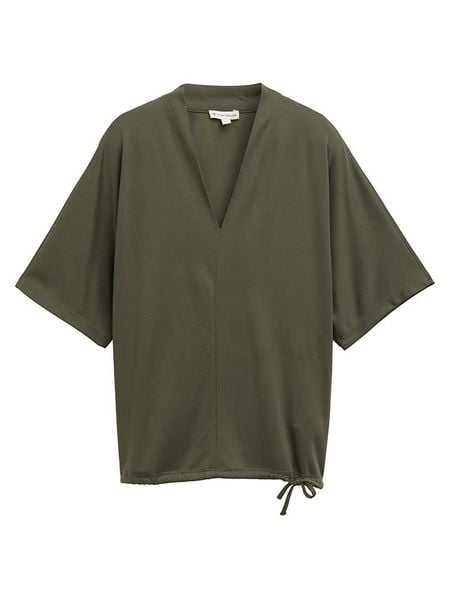 Tom Tailor Koszulka w kolorze khaki rozmiar: XS. Brązowe bluzki Tom Tailor, xs, bez wzorów, bez kołnierzyka, bez ramiączek. Za 56.93 zł.
