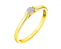 Pierścionek z żółtego złota z diamentami - 0,02 ct - próba 375. Żółte pierścionki Apart, z diamentem, złote. Za 1,129.00 zł.