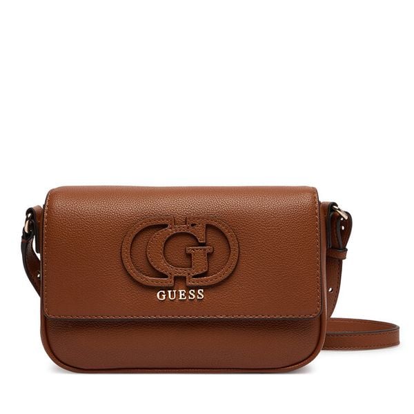 Torebka Guess. Brązowe listonoszki Guess, z aplikacjami, bez dodatków. Za 353.99 zł.