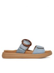 Remonte Klapki D2N51-10 Niebieski. Niebieskie klapki Remonte, bez wzorów, z materiału, bez obcasa. Za 271.99 zł.