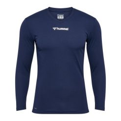 Koszulka z długim rękawem Hummel BL Essential. Niebieskie bluzki Hummel, bez wzorów, bez ramiączek, na fitness i siłownię. Za 161.50 zł.