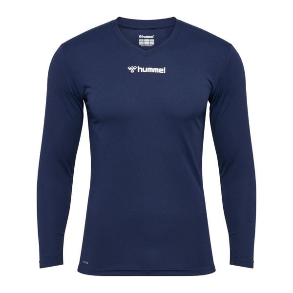 Koszulka z długim rękawem Hummel BL Essential. Niebieskie bluzki Hummel, bez wzorów, sportowe, bez kołnierzyka, bez ramiączek. Za 161.50 zł.