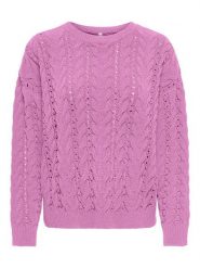 ONLY Sweter w kolorze różowym rozmiar: XS. Różowe swetry Only, xs, bez wzorów, ze splotem, bez ramiączek. Za 114.95 zł.