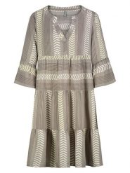 Sublevel Sukienka w kolorze szaro-białym rozmiar: L. Białe sukienki Sublevel, l, bez wzorów, z wiskozy, bez kołnierzyka, bez ramiączek, midi. Za 139.95 zł.